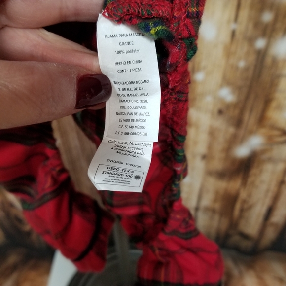 Bee & Willow Home Red Plaid Dog Large One Piece Flannel Pajama Christmas Cosplay - Picture 8 of 9